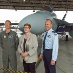 Minister for Defence, Senator the Hon Marise Payne with Air Vice Marshal Steven Roberton, Air Commander Australia